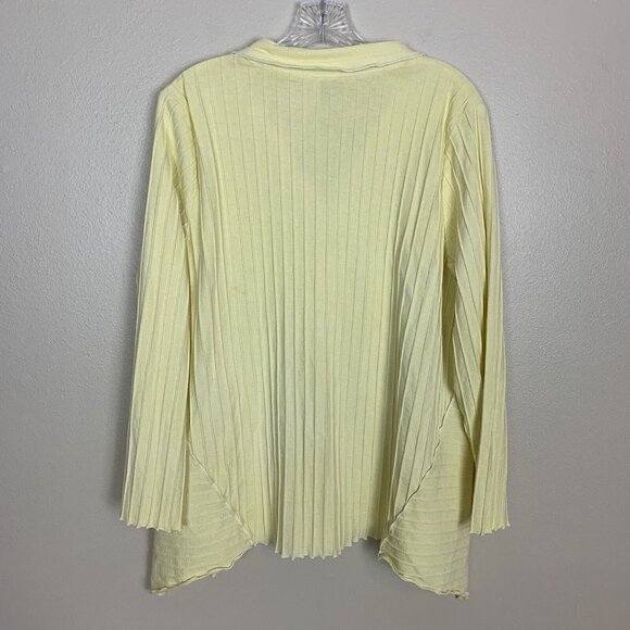 Focus Casual Life Long Sleeve Cardigan Sweater Yellow Button Lagenlook Womens L - Picture 8 of 16